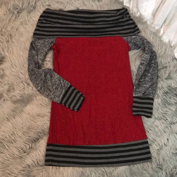 Stripe Slash Neck Color Block Pullover - Picture 7 of 7